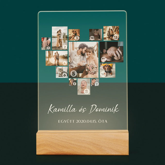 Fotókollázs: Szív Alakú Kollázs Képekből - Akrilüvegre Nyomtatott Kép