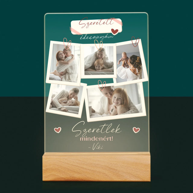 Fotókollázs: Szeretlek Téged Anyu - Akrilüvegre Nyomtatott Kép