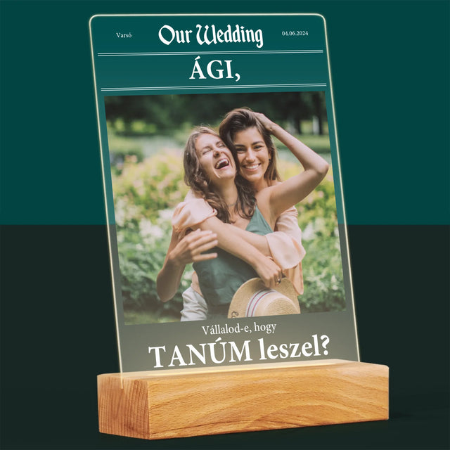Fotó És Felirat: Our Wedding Tanú - Akrilüvegre Nyomtatott Kép
