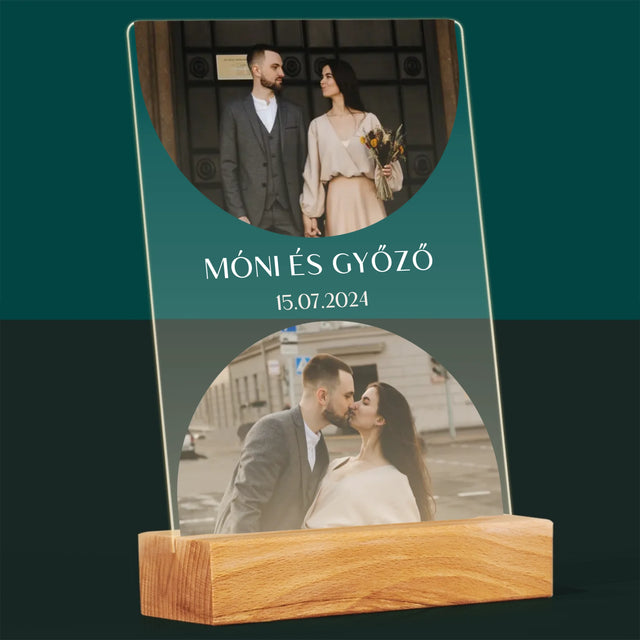 Fotókollázs: Esküvői Dátum - Akrilüvegre Nyomtatott Kép