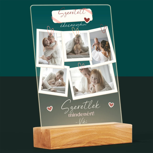 Fotókollázs: Szeretlek Téged Anyu - Akrilüvegre Nyomtatott Kép