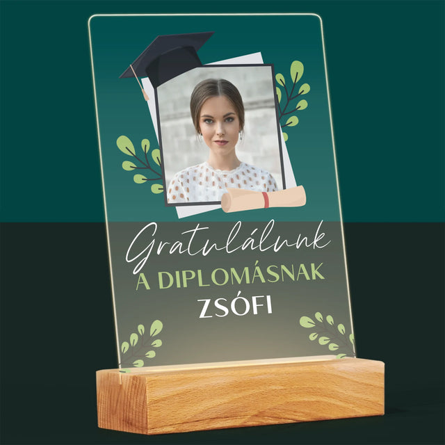 Fotó És Felirat: Gratulálunk A Diplomásnak - Akrilüvegre Nyomtatott Kép