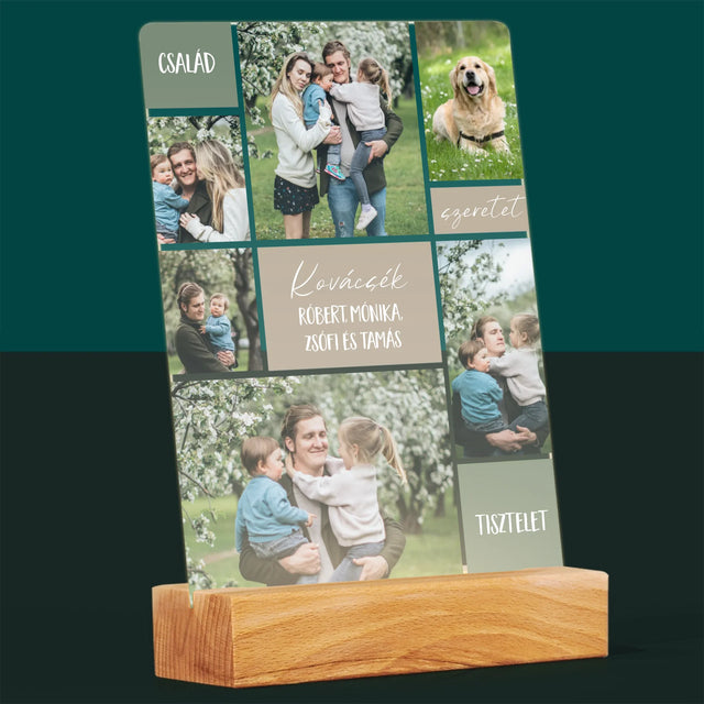 Fotókollázs: Családi Fotókollázs - Akrilüvegre Nyomtatott Kép