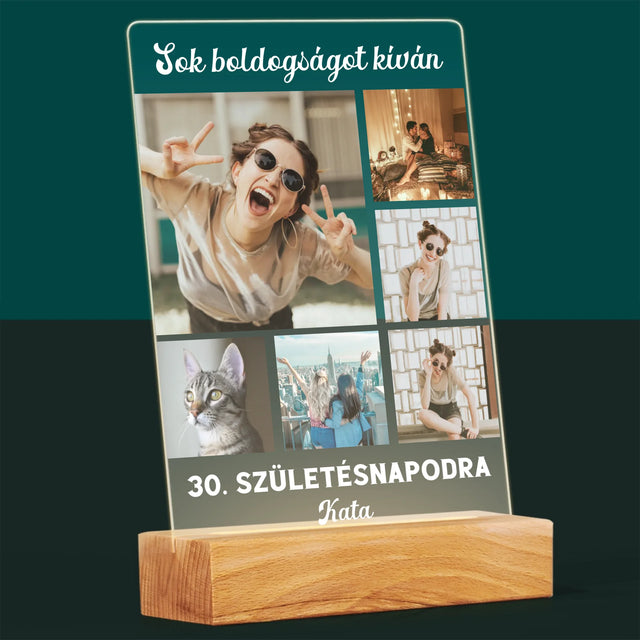 Fotókollázs: Születésnapi Kollázs - Akrilüvegre Nyomtatott Kép