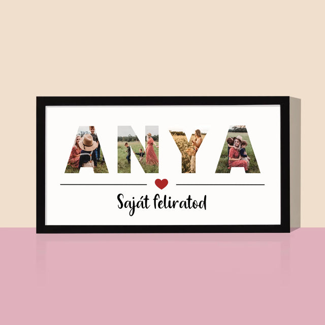 Szó Fotókból: Anya Kollázs A Képeidből - Keretes Nyomtatott Kép 20X40