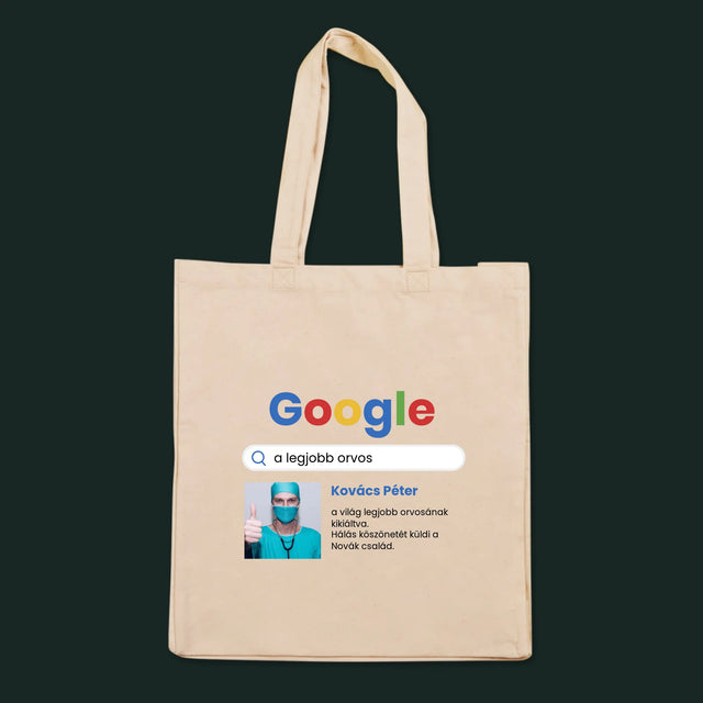 Fotó És Felirat: Google-Találat A Legjobb Orvosra - Vászontáska
