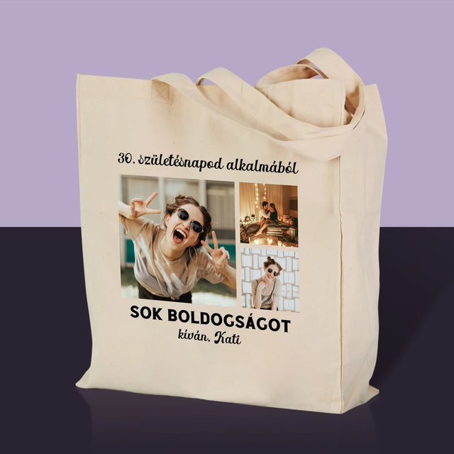 Fotókollázs: Születésnapi Kollázs - Vászontáska