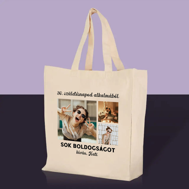 Fotókollázs: Születésnapi Kollázs - Vászontáska
