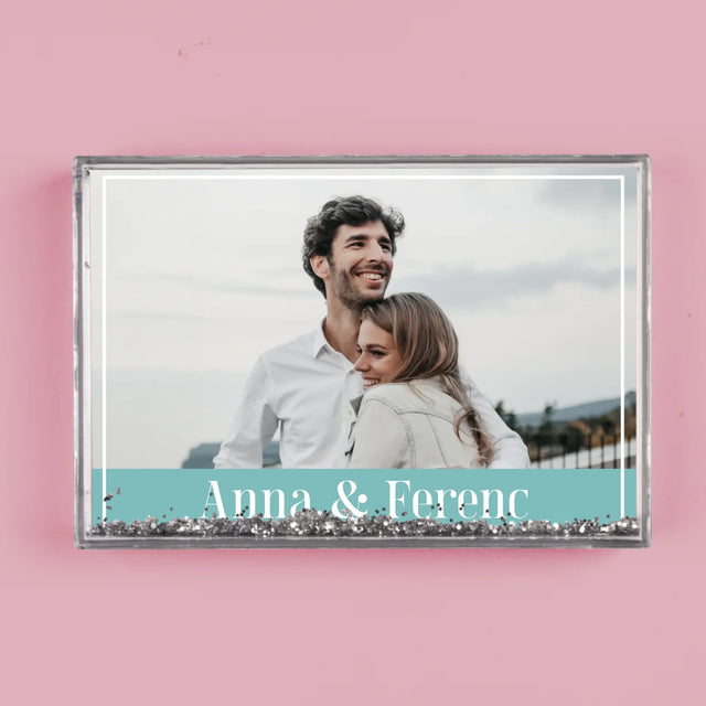 Fotókollázs: Pár, Nevek - Vízkeret