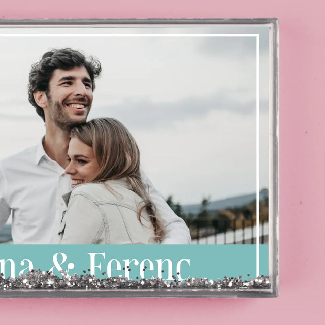 Fotókollázs: Pár, Nevek - Vízkeret