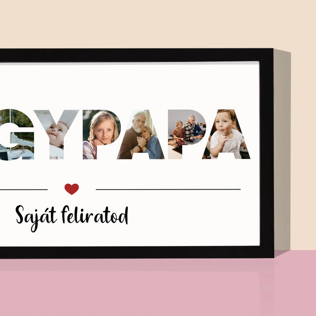 Szó Fotókból: Nagypapa A Képeidből - Keretes Nyomtatott Kép 20X40