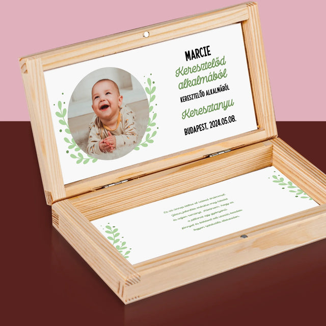 Fotó És Felirat: Keresztelő Alkalmából - Fa Pénztárca