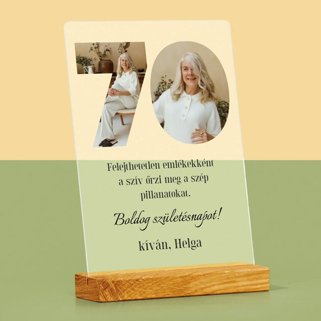 Szó Fotókból: 70 Szülinap - Akrilüvegre Nyomtatott Kép