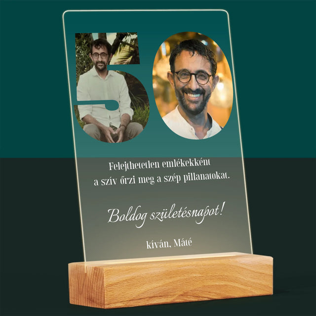 Szó Fotókból: 50 Szülinap - Akrilüvegre Nyomtatott Kép