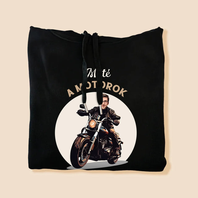 A Te Karaktered: A Motorok Fanja - Férfi Kapucnis Pulóver 